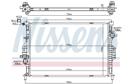 Radiator, engine cooling 66862 Nissens