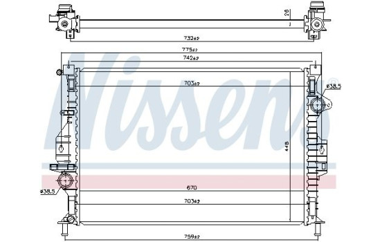 Radiator, engine cooling 66863 Nissens