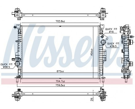 Radiator, engine cooling 66864 Nissens