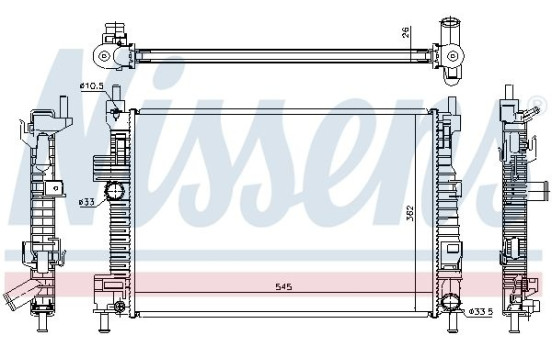 Radiator, engine cooling 66869 Nissens