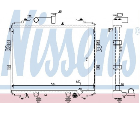 Radiator, engine cooling 66996 Nissens