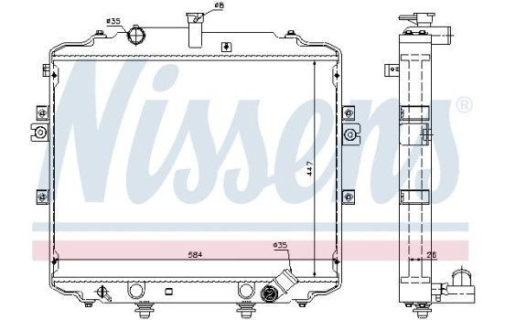 Radiator, engine cooling 66996 Nissens, Image 2