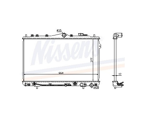 Radiator, engine cooling 67012 Nissens
