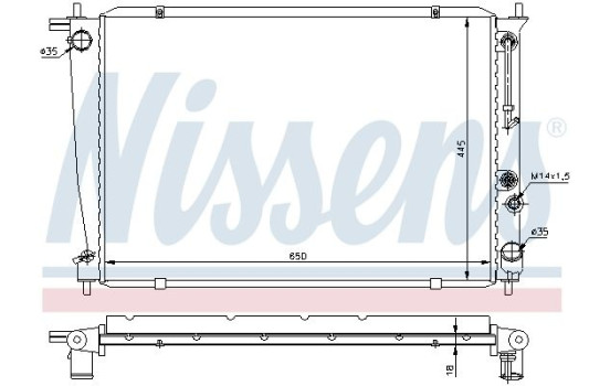 Radiator, engine cooling 670381 Nissens, Image 2