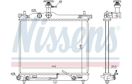 Radiator, engine cooling 67098 Nissens