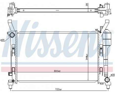 Radiator, engine cooling 67106 Nissens