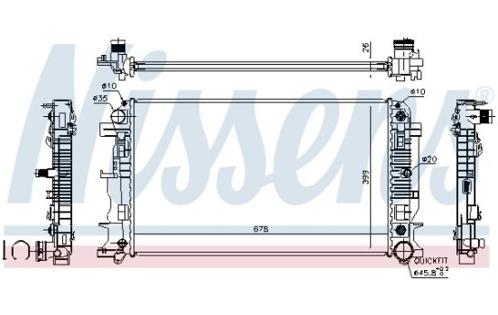 Radiator, engine cooling 67157A Nissens, Image 2
