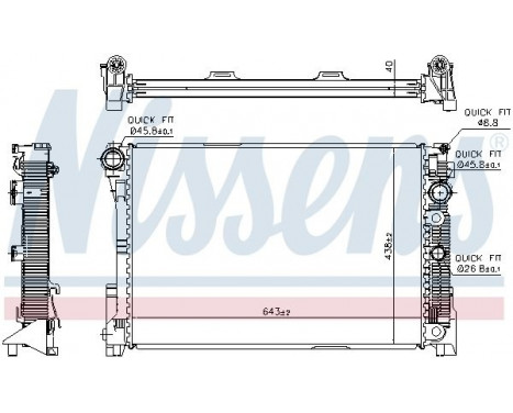 Radiator, engine cooling 67163 Nissens, Image 2