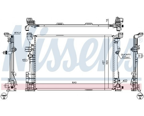 Radiator, engine cooling 67186 Nissens