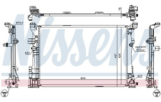 Radiator, engine cooling 67186 Nissens
