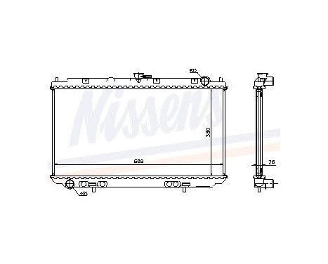 Radiator, engine cooling 67349A Nissens