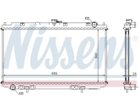 Radiator, engine cooling 67349A Nissens, Image 2