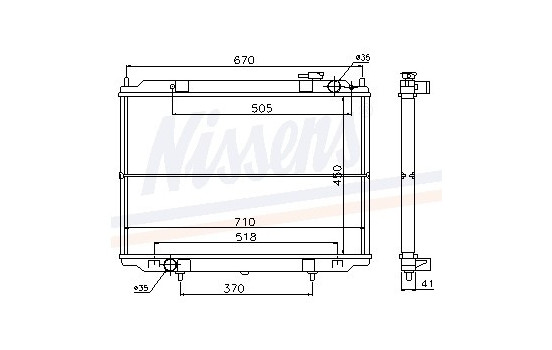 Radiator, engine cooling 67356 Nissens