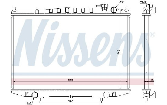 Radiator, engine cooling 67356 Nissens, Image 2