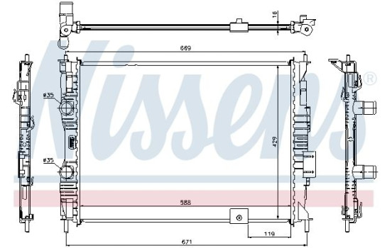 Radiator, engine cooling 67363 Nissens, Image 2