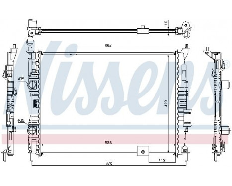 Radiator, engine cooling 67364 Nissens, Image 2