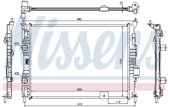 Radiator, engine cooling 67364 Nissens, Image 2