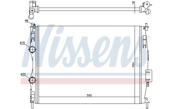 Radiator, engine cooling 67368 Nissens