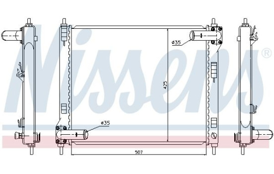Radiator, engine cooling 67370 Nissens, Image 2