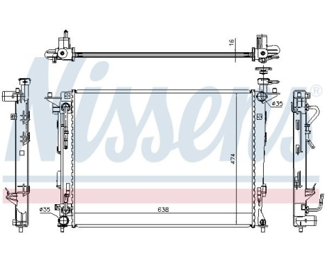 Radiator, engine cooling 67466 Nissens