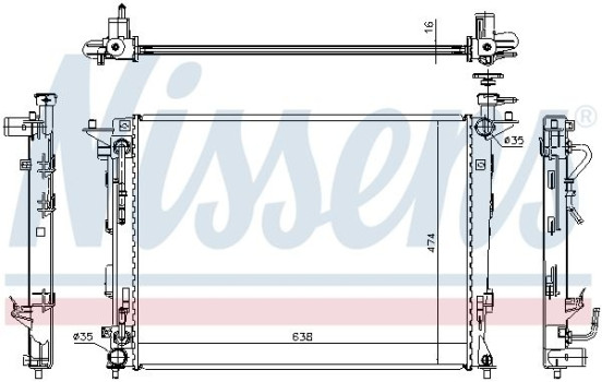 Radiator, engine cooling 67466 Nissens