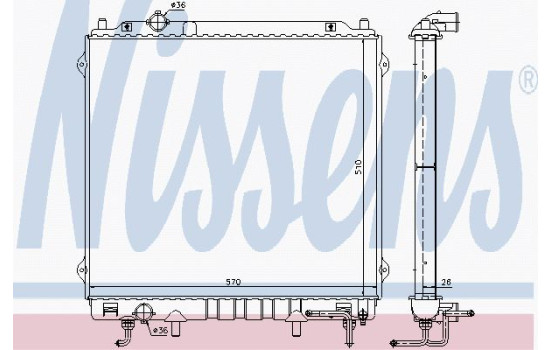 Radiator, engine cooling 67482 Nissens