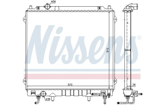 Radiator, engine cooling 67482 Nissens, Image 2