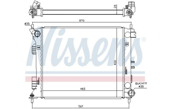 Radiator, engine cooling 675007 Nissens