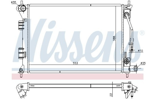 Radiator, engine cooling 675014 Nissens