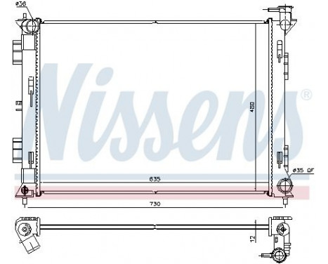 Radiator, engine cooling 675052 Nissens