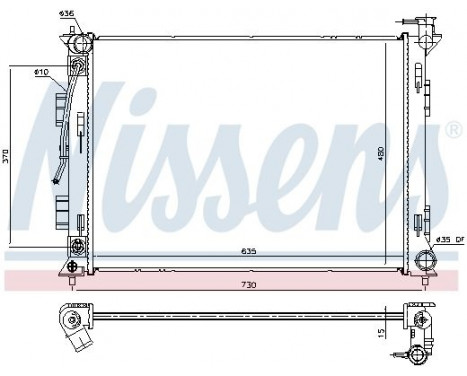 Radiator, engine cooling 675053 Nissens