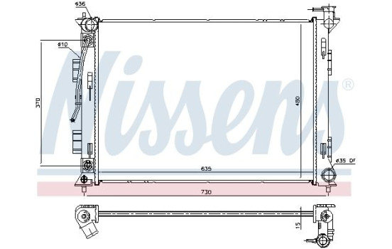 Radiator, engine cooling 675053 Nissens