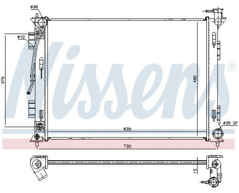 Radiator, engine cooling 675055 Nissens