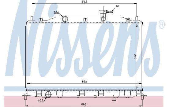 Radiator, engine cooling 67509 Nissens