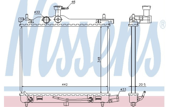 Radiator, engine cooling 67547 Nissens