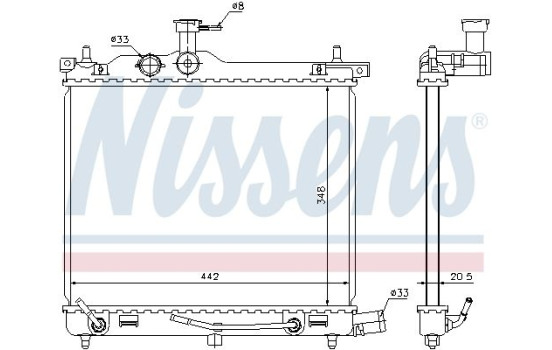 Radiator, engine cooling 67547 Nissens, Image 2