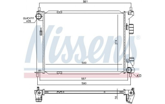 Radiator, engine cooling 67603 Nissens