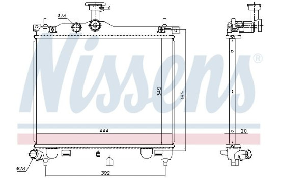 Radiator, engine cooling 67610 Nissens
