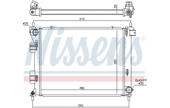 Radiator, engine cooling 67616 Nissens