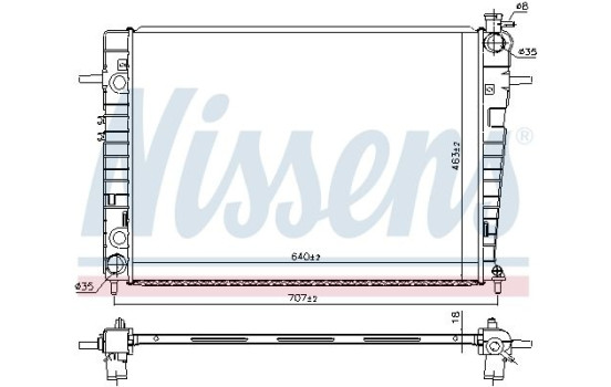 Radiator, engine cooling 67618 Nissens