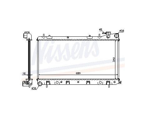 Radiator, engine cooling 67704A Nissens