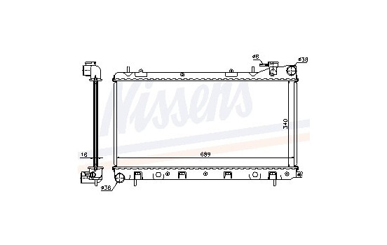 Radiator, engine cooling 67704A Nissens