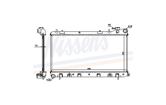Radiator, engine cooling 67705A Nissens