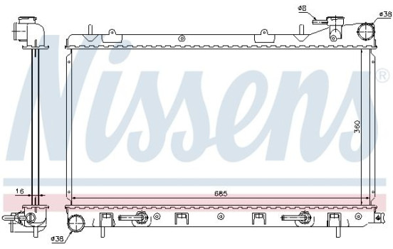 Radiator, engine cooling 67715 Nissens, Image 2