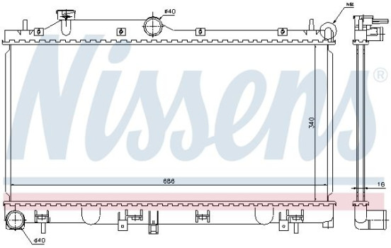 Radiator, engine cooling 67723 Nissens, Image 2