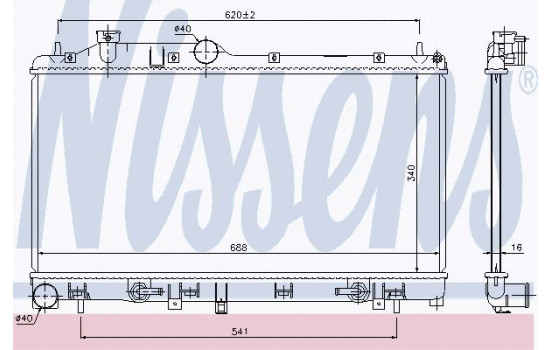 Radiator, engine cooling 67725 Nissens