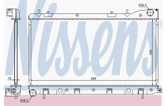 Radiator, engine cooling 67726 Nissens