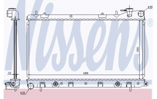 Radiator, engine cooling 67728 Nissens