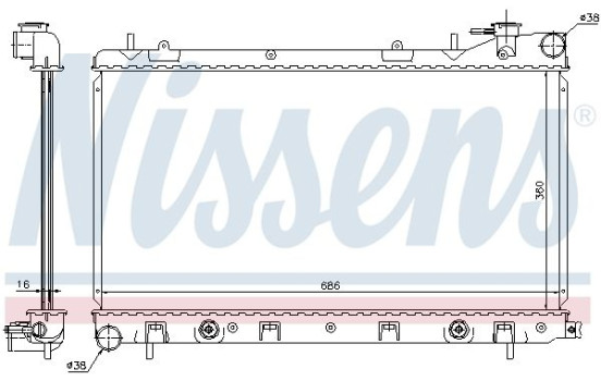 Radiator, engine cooling 67728 Nissens, Image 2