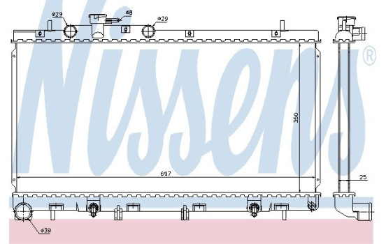 Radiator, engine cooling 67729 Nissens